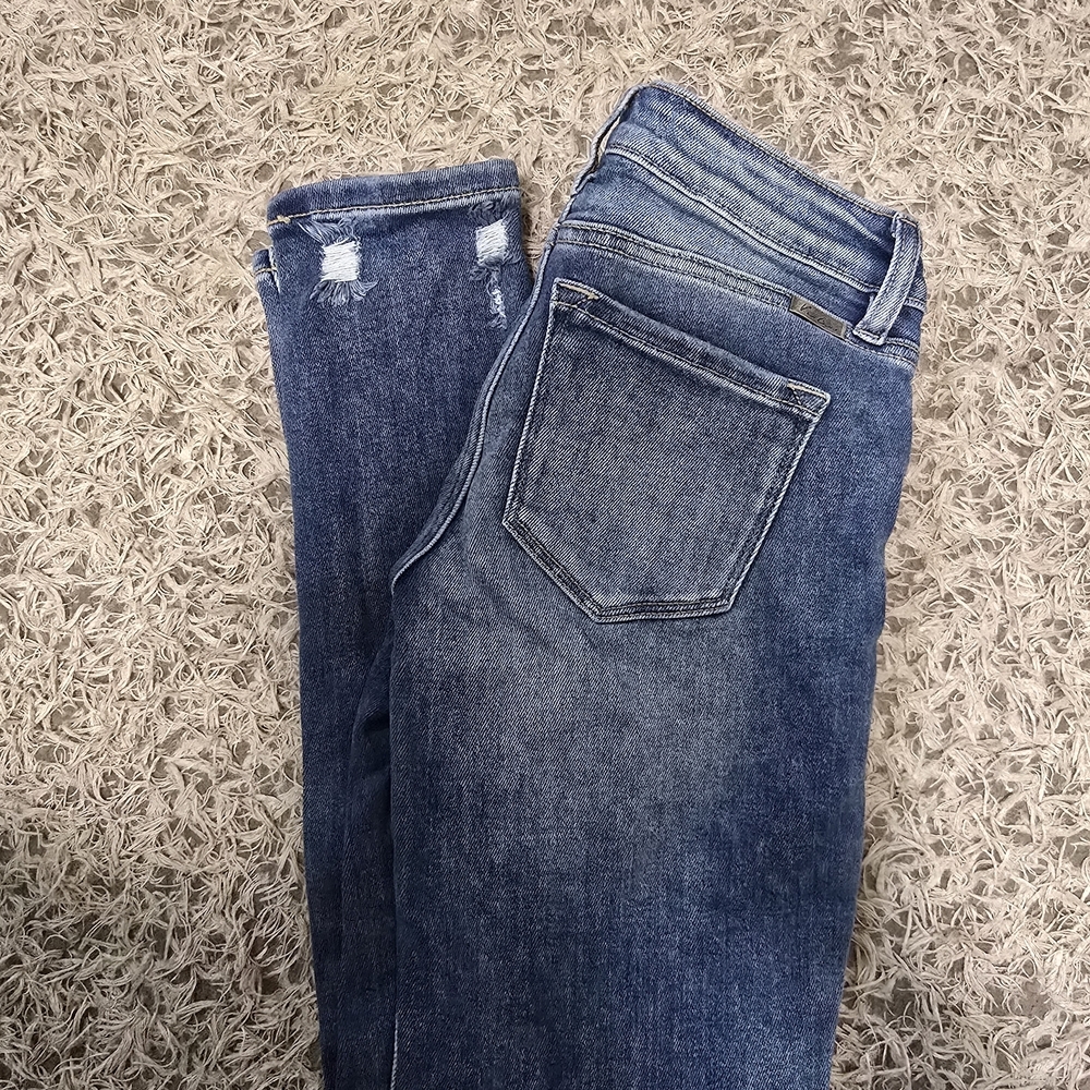 KanCan High Rise Distressed Skinny Jeans Womens Size 1/24 Blue Stretch Denim